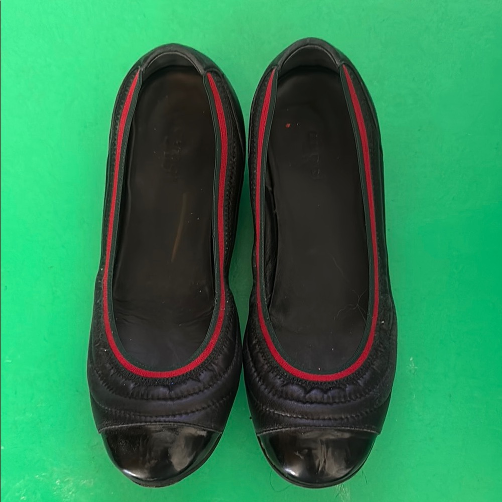Gucci Black Ballerina Flats Sz 38